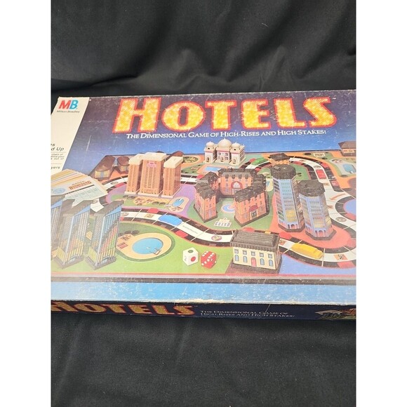 Vintage 1987 Milton Bradley MB HOTELS Real Estate Money Board Game 100% Complete - Picture 2 of 11